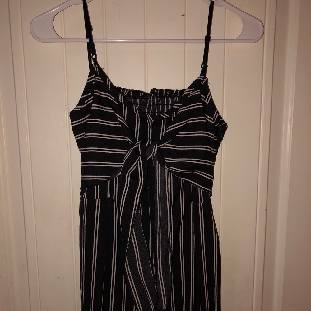 Black and white jump suit